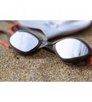Zoggs Tiger Titanium Swim Goggle Grey/Red - Mirror Smoke Lens