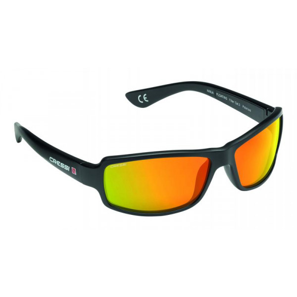 Cressi Ninja Floating Sunglasses - Mirrored Lens Orange