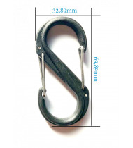 Divemarine Black Nylon Double End Snap Hook, Fiber Glass reinforced, SS Lock