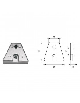 Anode for engines Volvo-Penta F-VPX-38 Zinc