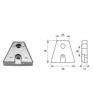 Anode for engines Volvo-Penta F-VPX-38 Zinc