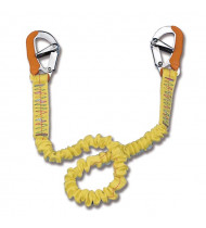 Cordone ombelicale per cinture di sicurezza elastico con 2 moschettoni