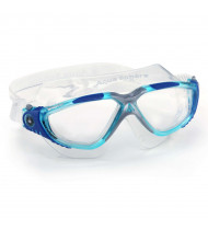 Aqua Sphere Vista Swim Goggle Aqua Blue Silver - Clear Lens 