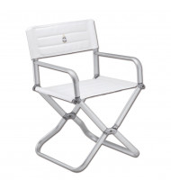 Chaise pliante à profil ovale, blanc/gris