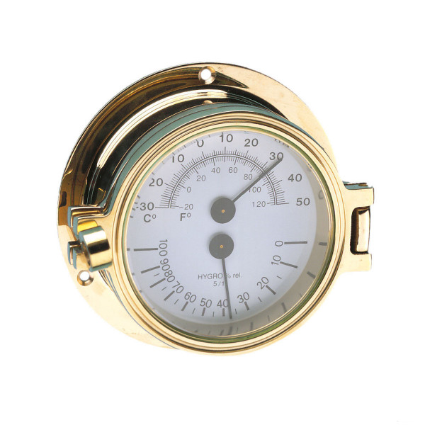 Thermo-Hygrometer Gold 75mm